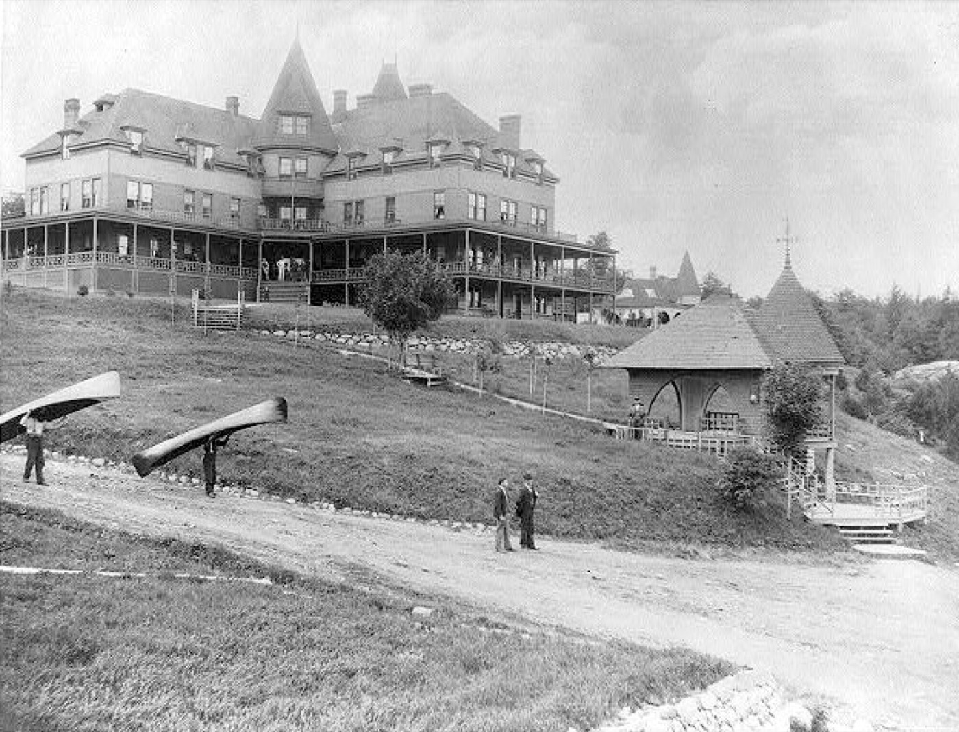 Seneca Ray Stoddard photograph of Hotel Wawbeek on Upper Saranac Lake, 1890