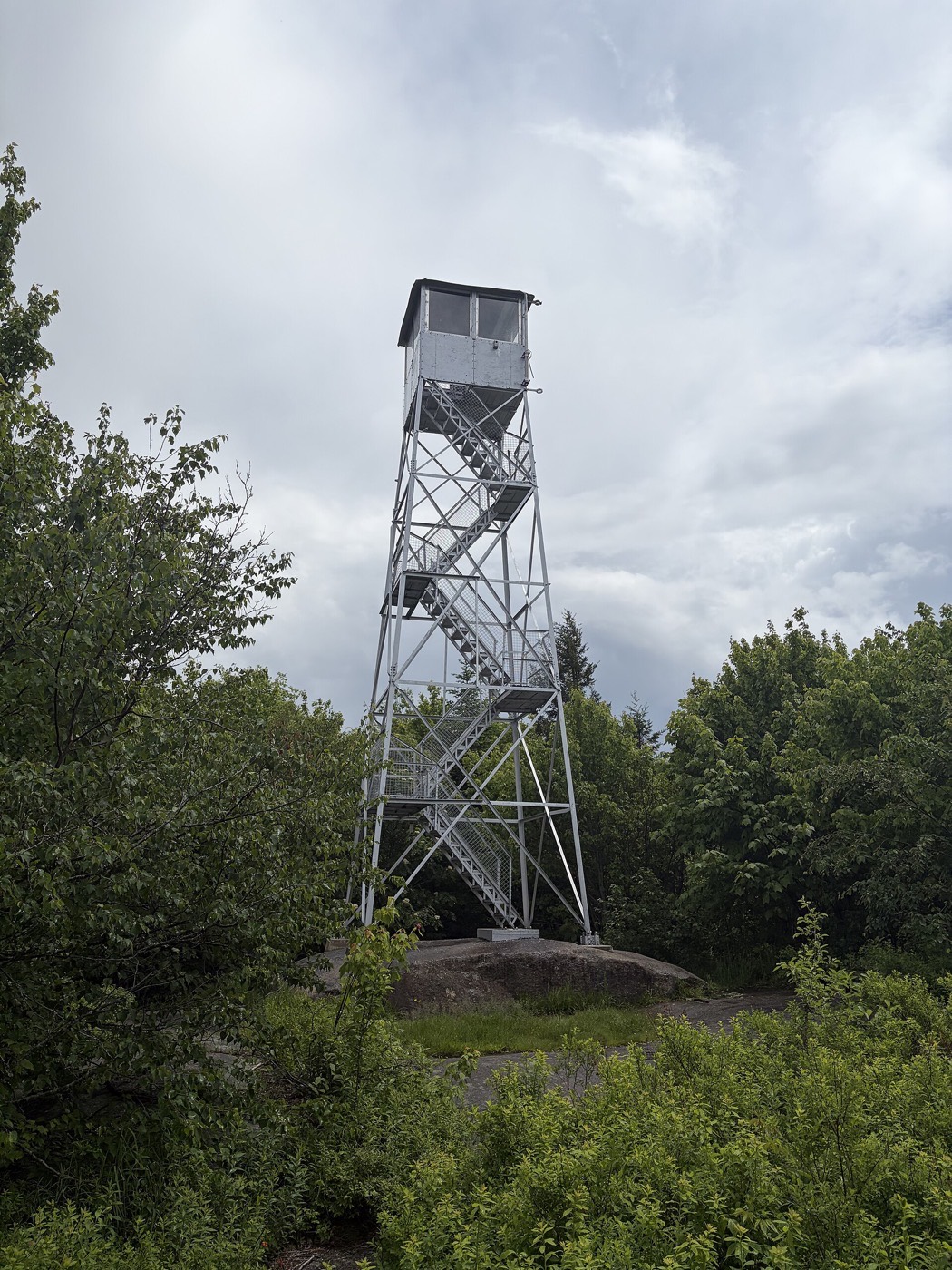 View from Mount Arab fire tower over Adirondack lakes